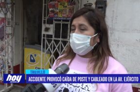 Accidente provocó caída de poste y cableado en la avenida El Ejército