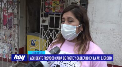 Accidente provocó caída de poste y cableado en la avenida El Ejército