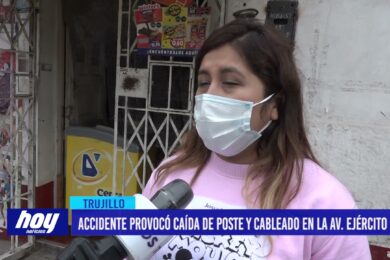 Accidente provocó caída de poste y cableado en la avenida El Ejército