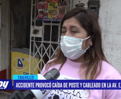 Accidente provocó caída de poste y cableado en la avenida El Ejército