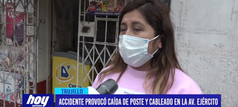 Accidente provocó caída de poste y cableado en la avenida El Ejército