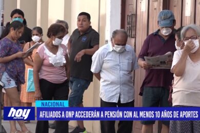 Afiliados a ONP accederán a pensión con al menos 10 años de aportes