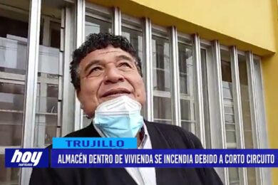 Almacén dentro de vivienda se incendia debido a corto circuito