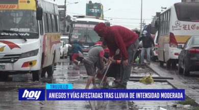 Aniegos y vías afectadas tras lluvia de intensidad moderada