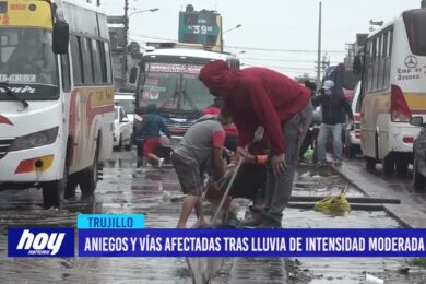 Aniegos y vías afectadas tras lluvia de intensidad moderada