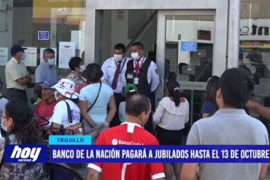 Banco de la Nación pagará a jubilados hasta el 13 de octubre