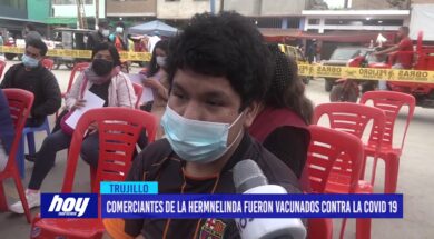 Comerciantes de La Hermelinda fueron vacunados contra la Covid-19