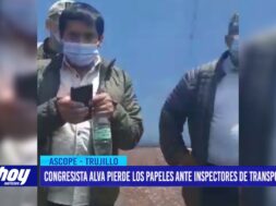 Congresista Alva pierde los papeles ante inspectores de transporte