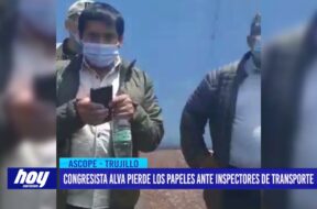 Congresista Alva pierde los papeles ante inspectores de transporte