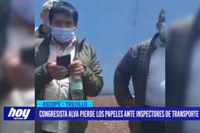 Congresista Alva pierde los papeles ante inspectores de transporte