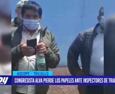 Congresista Alva pierde los papeles ante inspectores de transporte