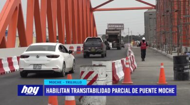 Habilitan transitabilidad parcial de puente Moche