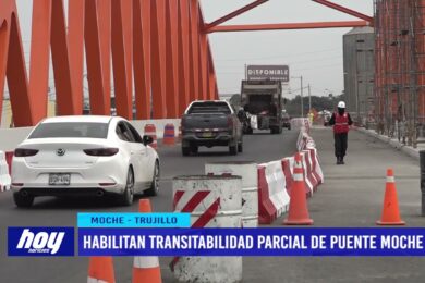 Habilitan transitabilidad parcial de puente Moche