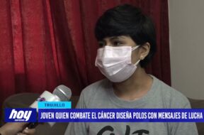 Joven quien combate el cáncer diseña polos con mensajes de lucha