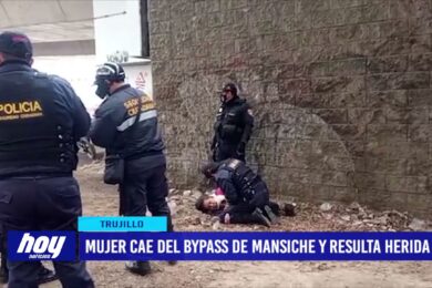 Mujer cae del bypass de Mansiche y resulta herida