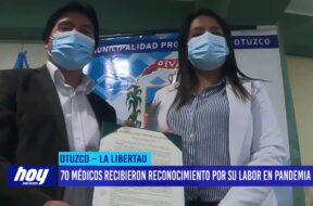 Otuzco: 70 médicos recibieron reconocimiento por su labor en pandemia