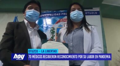 Otuzco: 70 médicos recibieron reconocimiento por su labor en pandemia