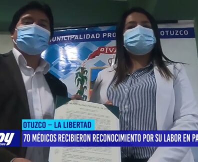 Otuzco: 70 médicos recibieron reconocimiento por su labor en pandemia