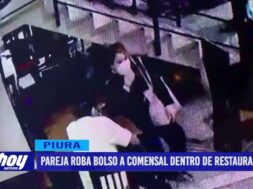 Piura: Pareja roba bolso a comensal dentro de restaurante