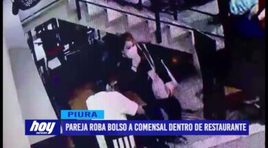 Piura: Pareja roba bolso a comensal dentro de restaurante