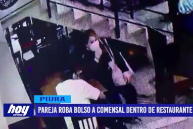 Piura: Pareja roba bolso a comensal dentro de restaurante