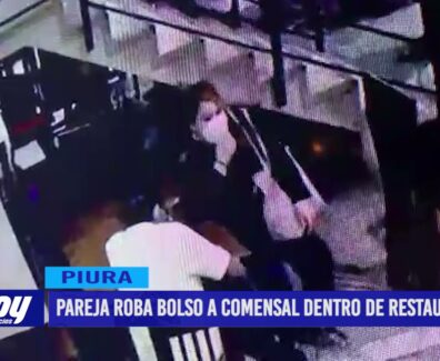 Piura: Pareja roba bolso a comensal dentro de restaurante