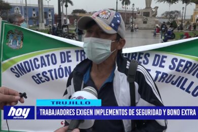 Trabajadores exigen implementos de seguridad y bono extra