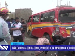 Tráiler impacta contra combi, producto de la imprudencia de conductor