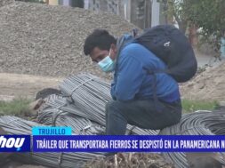 Tráiler que transportaba fierros se despistó en la Panamericana Norte
