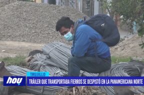 Tráiler que transportaba fierros se despistó en la Panamericana Norte