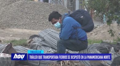 Tráiler que transportaba fierros se despistó en la Panamericana Norte