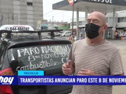 Transportistas anuncian paro este 8 de noviembre