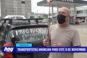 Transportistas anuncian paro este 8 de noviembre