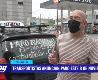 Transportistas anuncian paro este 8 de noviembre