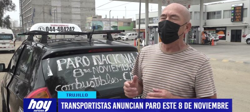 Transportistas anuncian paro este 8 de noviembre