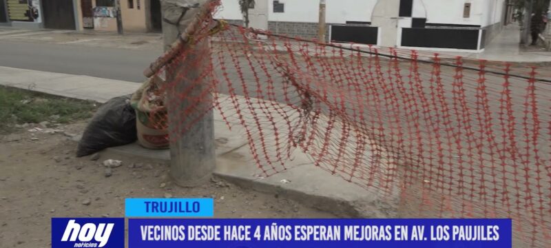 Vecinos desde hace cuatro años esperan mejoras en avenida Los Paujiles