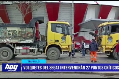 Volquetes del SEGAT intervendrán 27 puntos críticos